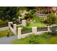 FALLER 180419 HO Scale Fence With Wall And Iron Grid
