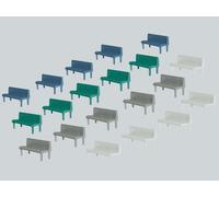 FALLER 180441 HO Scale Benches For Stations (Pz. 20 In Four Colors)