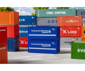 Faller 182005-20' Container THW, Set of 2 - Track Gauge H0