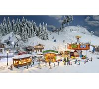 Faller 190143 HO Scale Action Set: Christmas Market Stand And Carousel