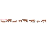 Faller 151922 Allgau Brown Cattle Figure Set HO