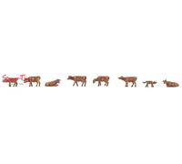 Faller 155908 Allgau Brown Cattle Figure Set