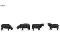 Faller 151957 Black Highland Cattle (4) Figure Set