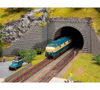 Faller Double Track Ashlar Tunnel Portals (2) Kit I 1:87 Scale, HO Gauge