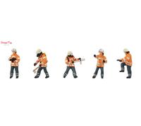Faller Fire Fighters (5) Figure Set , HO Scale