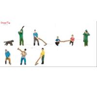 Faller Forestry Workers & Hunters (9) Figure Set1:160 Scale, N Scale