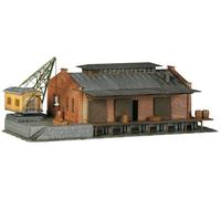 FALLER Freight Hall with Loading Crane Model Kit with 118 Individual Parts 182 x 98 x 65 mm I Model Railway Accessories N Building I Model Railway N Warehouse