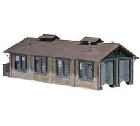 FALLER Locomotive Shed 2-Position Model Kit with 126 Individual Parts 365 x 195 x 130 mm I Model Railway Accessories H0 Building I Model Railway H0 Engine Workshop, White