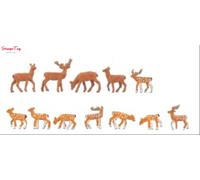 Faller Red (5) & Fallow (7) Deer Figure Set FA155905 HO Gauge