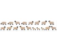 Faller Sheep Black Head/White Fleece (18) Figure Set FA151918 HO Gauge