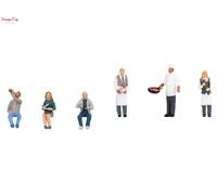 Faller Waiters (3) & Diners (3) Figure Set , HO Scale