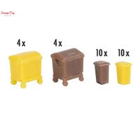 272926 N Wheelie Bin Set, Brown and Yellow