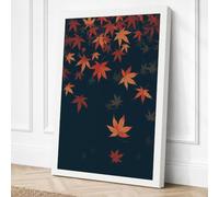 Falling Autumn Leaves Canvas Wall Art Print 24x16 Inch (61 x 41 cm)