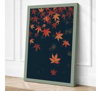 Falling Autumn Leaves Canvas Wall Art Print 30x20 Inch