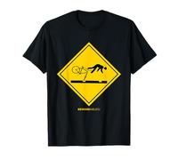 Falling bicyclists ahead caution sign funny cycling bike MTB T-Shirt