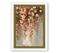 Falling Bloom Botanical Framed Wall Art Print A3 (42×29.7cm) White, Wall Decor for Living Room, Bedroom, Office & Home, Ready to Hang, Art Gift