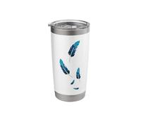 Falling Blue Bird Feathers Stainless Steel Insulated Tumbler