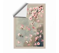 Falling Cherry Blossom Botanical Unframed Wall Art Print A4 (29.7×21cm), Wall Decor for Living Room, Bedroom, Office & Home, Art Gift