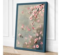 Falling Cherry Blossom Canvas Wall Art Print 18x12 Inch