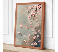 Falling Cherry Blossom Canvas Wall Art Print 30x20 Inch (76 x 51 cm)