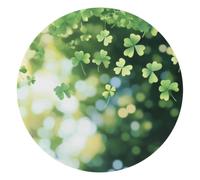 Falling Clover Leaves Round Mouse Pad, Mousepad with Non-Slip Rubber Base, Computer Gaming Pads for Wireless Mouse, Easy Gliding