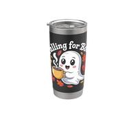 Falling for Boo Cute Ghost Coffee Spooky Season Stainless Steel Insulated Tumbler