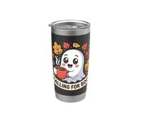 Falling for Boo Cute Ghost Coffee Spooky Season Stainless Steel Insulated Tumbler