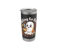 Falling for Boo Cute Ghost Coffee Spooky Season Stainless Steel Insulated Tumbler