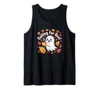 Falling for Boo Cute Ghost Coffee Spooky Season Tank Top