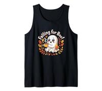 Falling for Boo Cute Ghost Coffee Spooky Season Tank Top