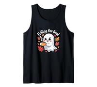 Falling for Boo Cute Ghost Coffee Spooky Season Tank Top