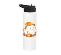 Falling for Halloween Ghost with Pumpkin and Leaves Stainless Steel Insulated Water Bottle
