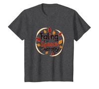 Falling for Speech Therapy - Autumn Themed Gift T-Shirt, Kids, Dark Heather Grey, 4 Years