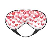 Falling Hearts Print Silk Sleep Eye Mask Soft Eye Cover with Adjustable Strap Comfortable for Travel Office Nap