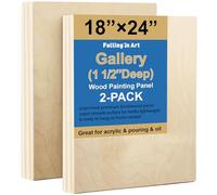 Falling in Art 2 Pack 18x24'' Unfinished Gallery Birch Wood Canvas Panels