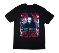 Falling In Reverse Men's Voice Collage Back Print T-Shirt in Black | Size: Medium Falling In Reverse Black M