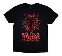 Falling in Reverse Thorns Logo Text Short-Sleeved Crew Neck T-Shirt Black S