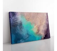 Falling Into Bliss In Abstract Modern Art Canvas Wall Art Print Ready to Hang, Framed Picture for Living Room Bedroom Home Office Décor, 50x35 cm (20x14 Inch)