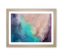 Falling Into Bliss In Abstract Modern Art Framed Wall Art Print, Ready to Hang Picture for Living Room Bedroom Home Office Décor, Oak A3 (46 x 34 cm)