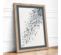 Falling Leaves Botanical Framed Wall Art Print A1 Oak