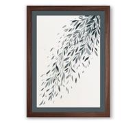 Falling Leaves Botanical Framed Wall Art Print A4 (29.7×21cm) Walnut, Wall Decor for Living Room, Bedroom, Office & Home, Ready to Hang, Art Gift