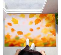 Falling Leaves Door Mats Indoor, 90 x 150 cm Non Slip Dirt Trapper Washable Doormats Autumn Landscape Entrance Rug Super Absorbent Floor Mat for Front Back Door, Pets and Dogs, Yellow