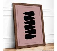Falling Leaves Minimalist Framed Wall Art Print A1 (84.1×59.4cm) Walnut,