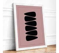 Falling Leaves Minimalist Framed Wall Art Print A3 White