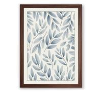 Falling Leaves Pattern Botanical Framed Wall Art Print A3 (42×29.7cm) Walnut, Wall Decor for Living Room, Bedroom, Office & Home, Ready to Hang, Art Gift
