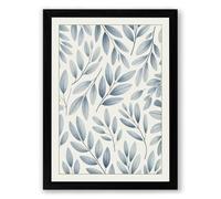 Falling Leaves Pattern Botanical Framed Wall Art Print A4 (29.7×21cm) Black, Wall Decor for Living Room, Bedroom, Office & Home, Ready to Hang, Art Gift