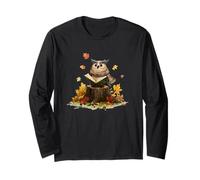 Falling Leaves with Reading Owl for Books Season Lovers Long Sleeve T-Shirt