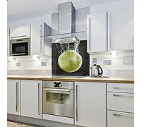 Falling Lime - Printed Kitchen Glass Splashback (600w x 750h)