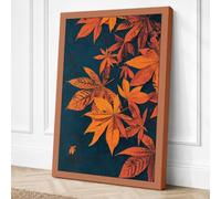 Falling Maple Leaves Canvas Wall Art Print 24x16 Inch (61 x 41 cm)