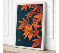 Falling Maple Leaves Canvas Wall Art Print 30x20 Inch (76 x 51 cm)